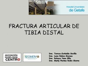 FRACTURA ARTICULAR DE TIBIA DISTAL Dra Teresa Corbaln