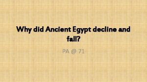 Why did egypt decline