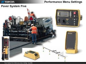 Performance Menu Settings Paver System FivePerformance Menu Settings Performance Menu Settings Paver System FivePerformance Menu Settings