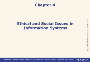 Ethical and social issues in information systems case study