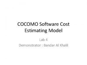 Cocomo cost estimation model