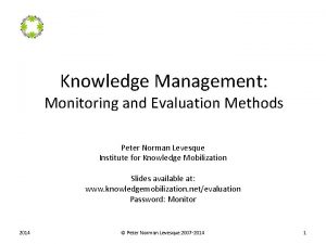 Knowledge management monitoring and evaluation