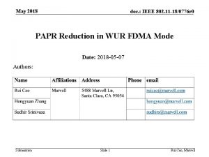 May 2018 doc IEEE 802 11 180776 r