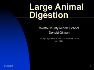 Large Animal Digestion Worth County Middle School Donald