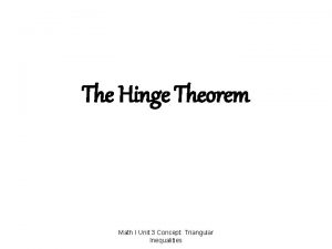 Hinge theorem