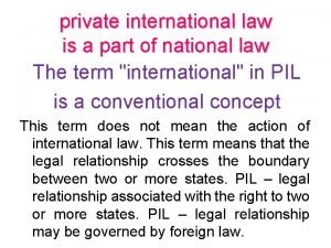 Private international law definition