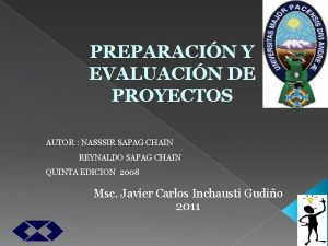 PREPARACIN Y EVALUACIN DE PROYECTOS AUTOR NASSSIR SAPAG
