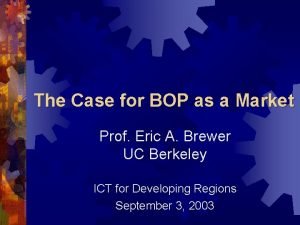 The Case for BOP as a Market Prof