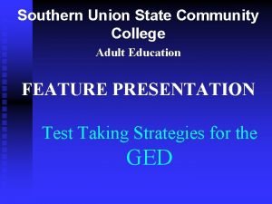 Southern Union State Community College Adult Education FEATURE