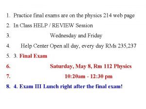 Physics 101 final exam