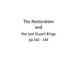 The restoration and the last stuarts