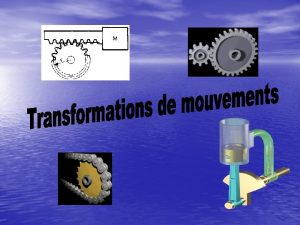 Sommaire Gnralits Principales transformations de mouvements Rotation en