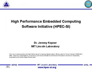 High performance embedded computing