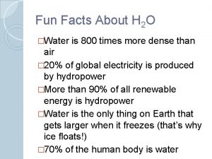 Hydropower fun facts