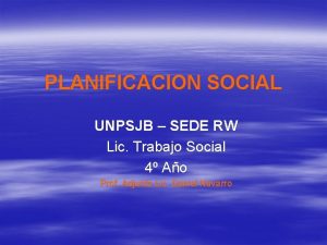 Planificacion social