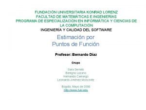 FUNDACIN UNIVERSITARIA KONRAD LORENZ FACULTAD DE MATEMTICAS E