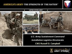 U S Army Sustainment Command Installation Logistics Directorate