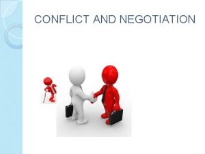 CONFLICT AND NEGOTIATION CONFLICT A process that begins