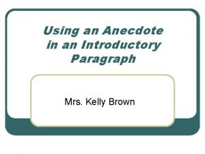 Anecdote introduction example