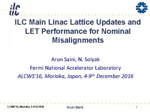 ILC Main Linac Lattice Updates and LET Performance