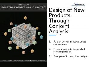 Conjoint analysis for new product development