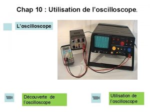 Chap 10 Utilisation de loscilloscope Loscilloscope Dcouverte de