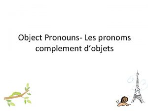 Personal pronouns complement