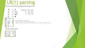 Lr1 parsing