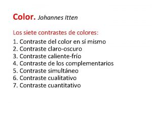 Color Johannes Itten Los siete contrastes de colores