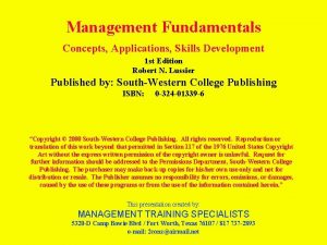 Fundamental management skills