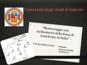 Universit degli studi di Salerno Monitorag gio con