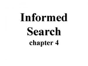 Advantages of informed search Advantages of informed search