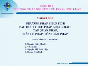 MN HC PHNG PHP NGHIN CU KHOA HC