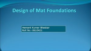 Design of mat