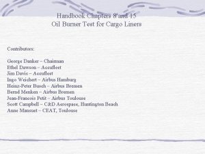 Handbook Chapters 8 and 15 Oil Burner Test