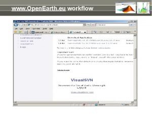 www Open Earth eu workflow Sub Version svn