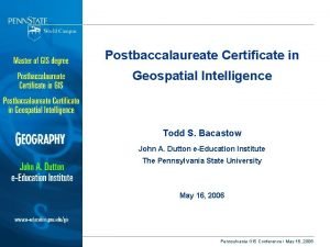 Geospatial intelligence certificate