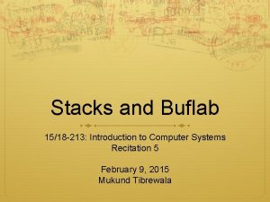 Stacks and Buflab 1518 213 Introduction to Computer