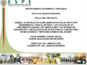 DEPARTAMENTO DE ENERGA Y MECNICA Carrera de Ingeniera