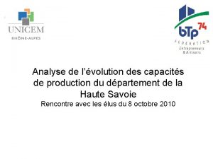 Analyse de lvolution des capacits de production du