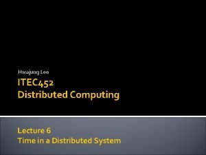 Hwajung Lee ITEC 452 Distributed Computing Lecture 6