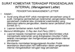 Tujuan management letter