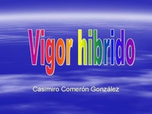 Casimiro Comern Gonzlez Definicin de vigor hibrido El