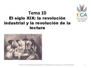 Tema 10 El siglo XIX la revolucin industrial
