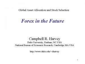 Global Asset Allocation and Stock Selection Forex in