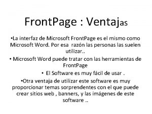 Ventajas de word Ventajas de word