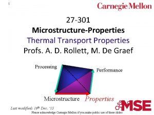 1 27 301 MicrostructureProperties Thermal Transport Properties Profs