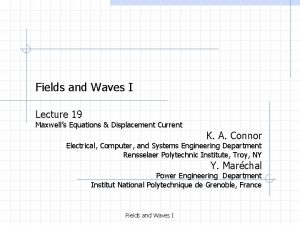 Fields and Waves I Lecture 19 Maxwells Equations