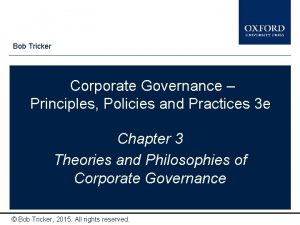 Bob tricker corporate governance