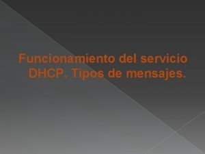 Mensajes de dhcp